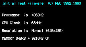 NEC PC-9801BX2 Initial Test Firmware 486DX2 66MHz